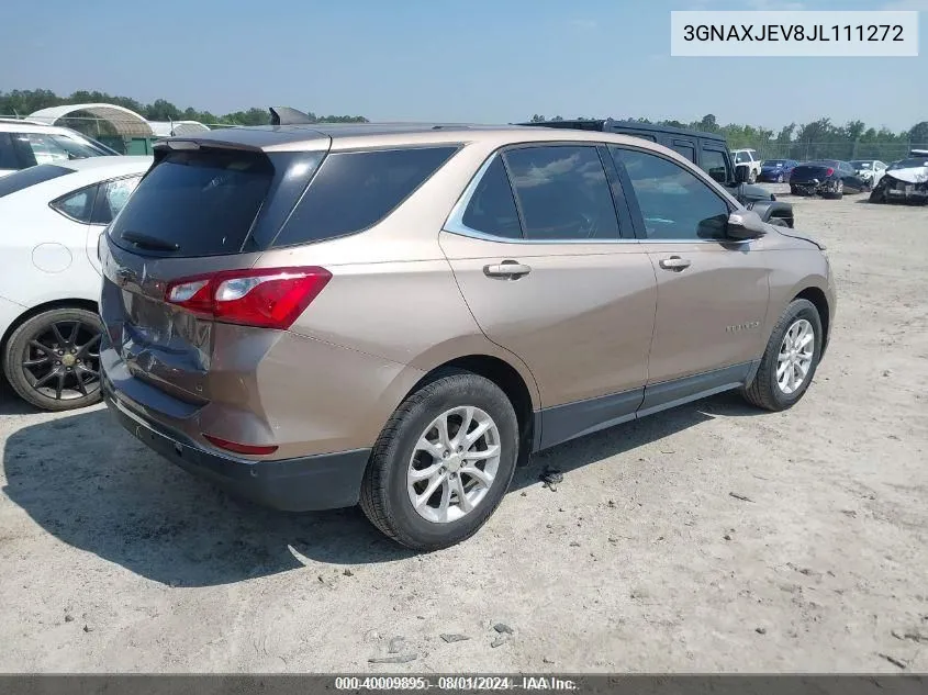 2018 Chevrolet Equinox Lt VIN: 3GNAXJEV8JL111272 Lot: 40009895