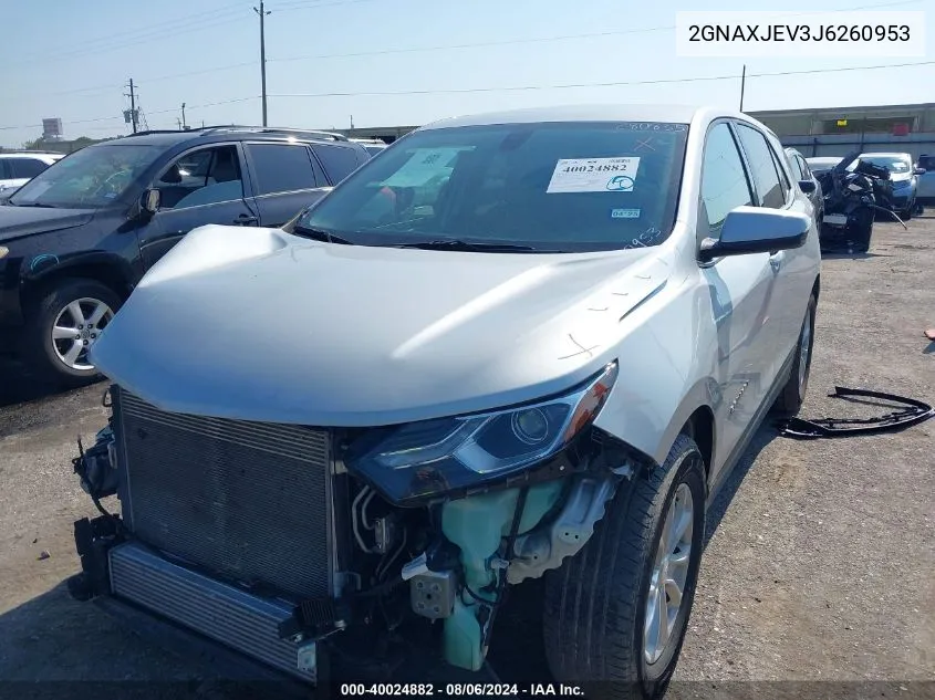 2018 Chevrolet Equinox Lt VIN: 2GNAXJEV3J6260953 Lot: 40024882