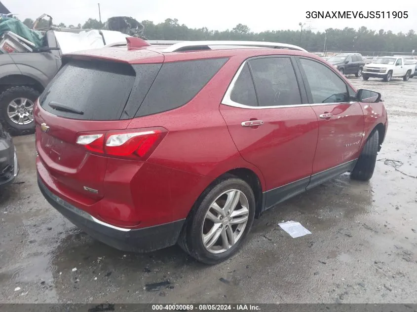 3GNAXMEV6JS511905 2018 Chevrolet Equinox Premier