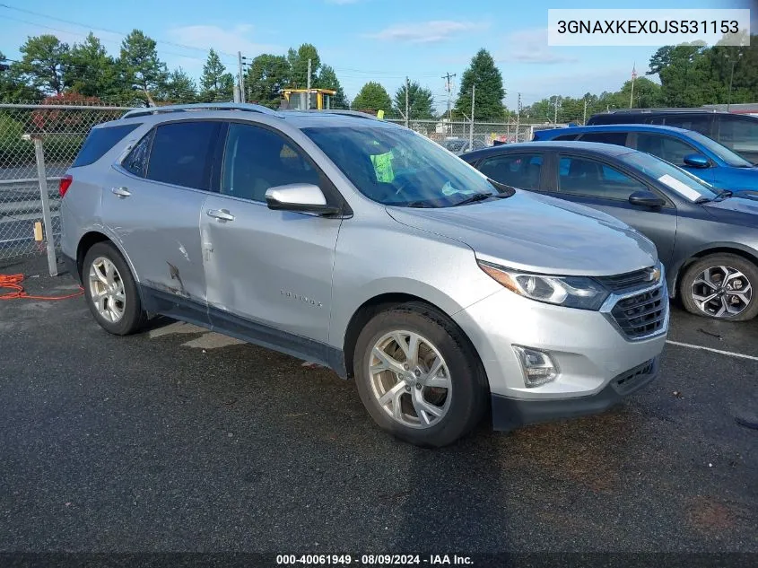 3GNAXKEX0JS531153 2018 Chevrolet Equinox Lt