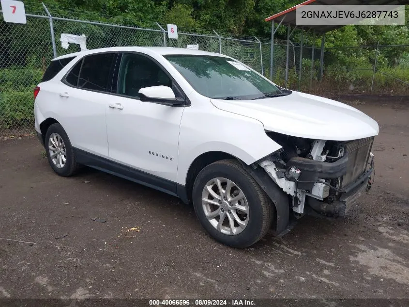 2018 Chevrolet Equinox Lt VIN: 2GNAXJEV6J6287743 Lot: 40066596