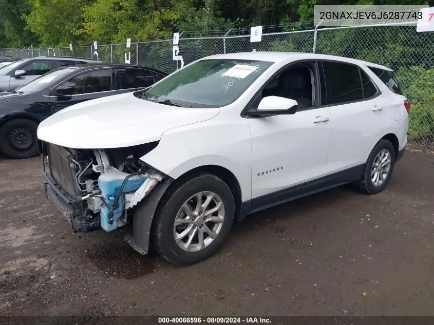 2018 Chevrolet Equinox Lt VIN: 2GNAXJEV6J6287743 Lot: 40066596