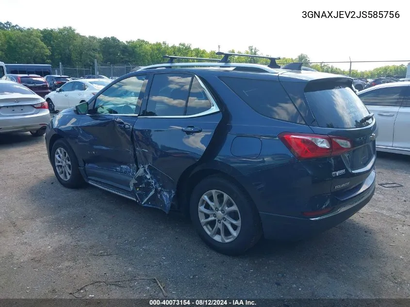 2018 Chevrolet Equinox Lt VIN: 3GNAXJEV2JS585756 Lot: 40073154