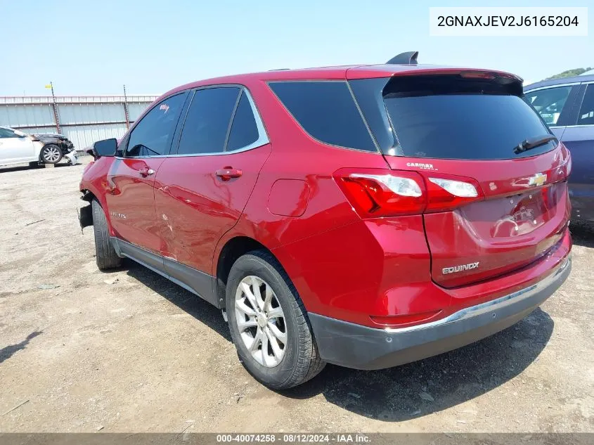 2018 Chevrolet Equinox Lt VIN: 2GNAXJEV2J6165204 Lot: 40074258