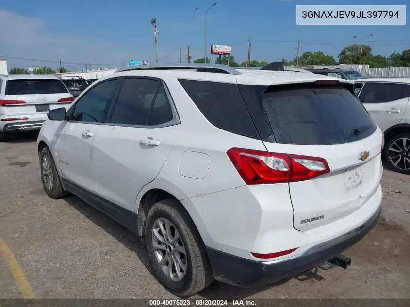 2018 Chevrolet Equinox Lt VIN: 3GNAXJEV9JL397794 Lot: 40075023