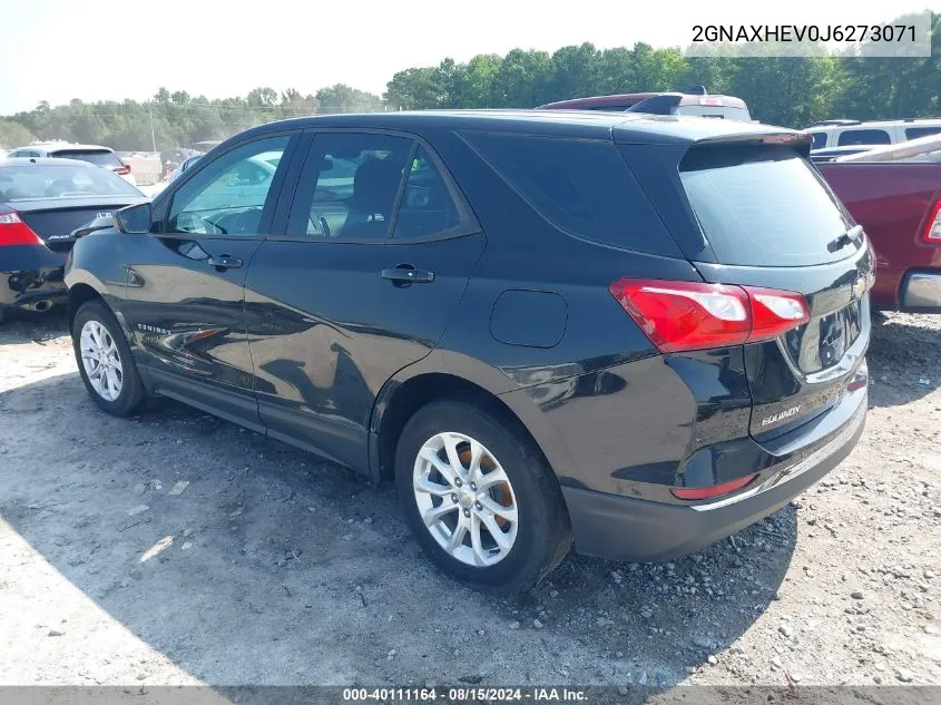 2018 Chevrolet Equinox Ls VIN: 2GNAXHEV0J6273071 Lot: 40111164