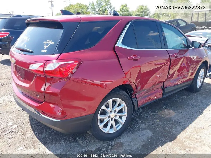 2018 Chevrolet Equinox Lt VIN: 2GNAXJEV7J6322872 Lot: 40113153