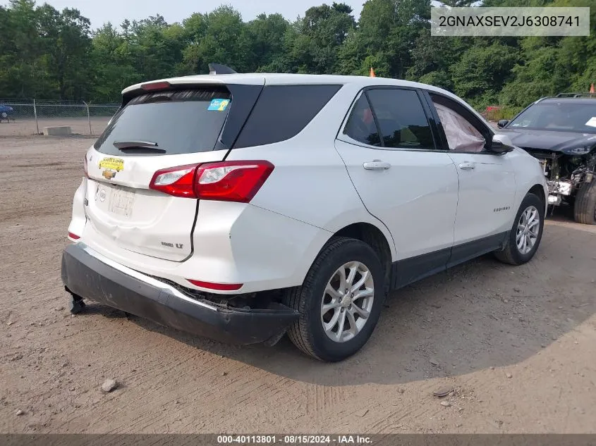 2018 Chevrolet Equinox Lt VIN: 2GNAXSEV2J6308741 Lot: 40113801