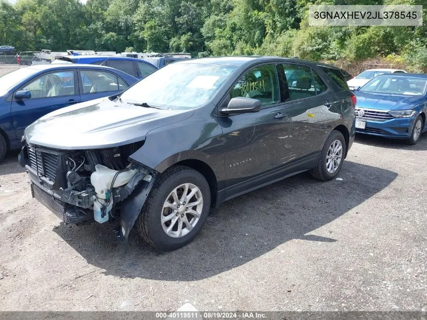 2018 Chevrolet Equinox Ls VIN: 3GNAXHEV2JL378545 Lot: 40119511