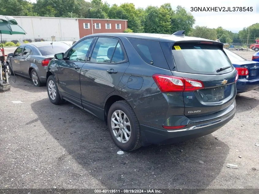 3GNAXHEV2JL378545 2018 Chevrolet Equinox Ls