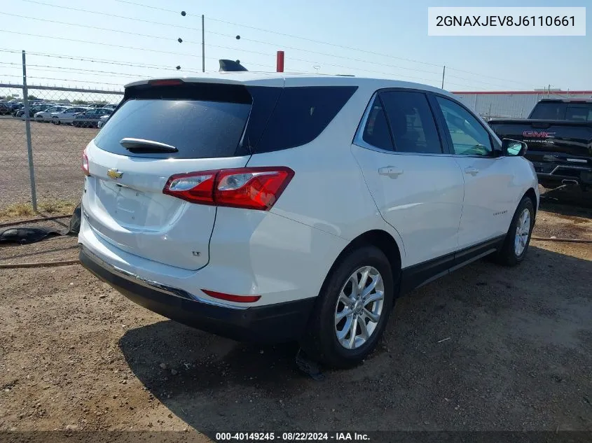 2018 Chevrolet Equinox Lt VIN: 2GNAXJEV8J6110661 Lot: 40149245