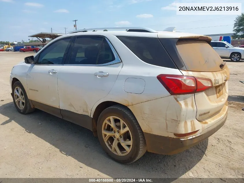 2GNAXMEV2J6213916 2018 Chevrolet Equinox Premier