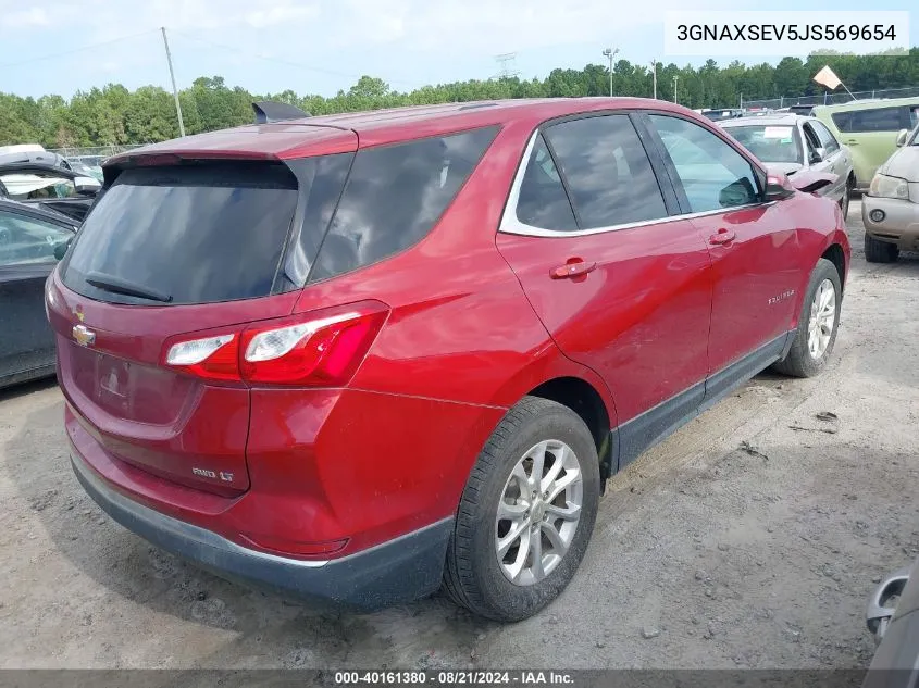 2018 Chevrolet Equinox Lt VIN: 3GNAXSEV5JS569654 Lot: 40161380