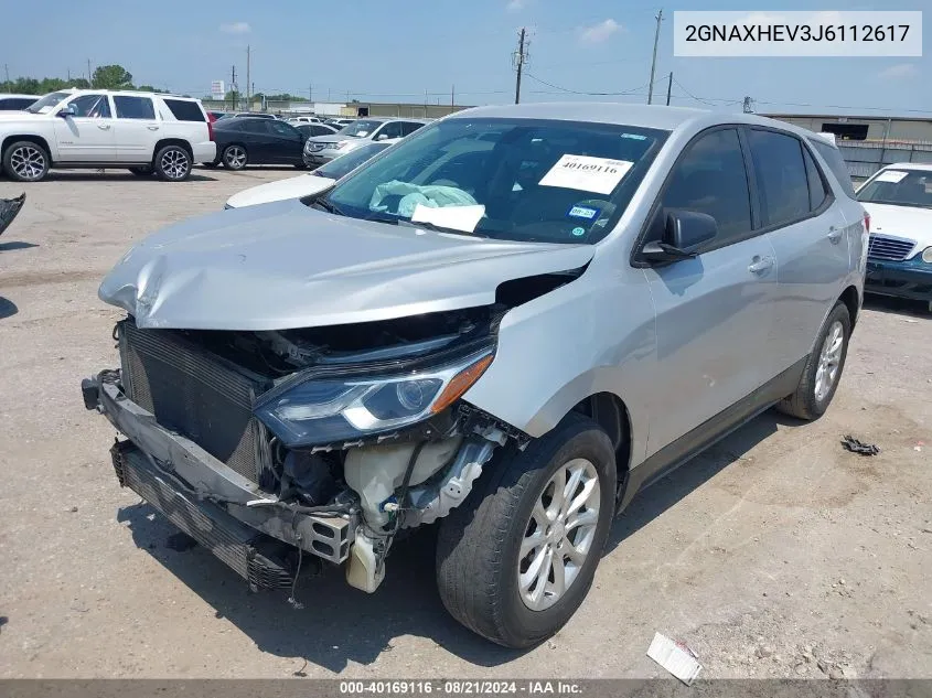 2018 Chevrolet Equinox Ls VIN: 2GNAXHEV3J6112617 Lot: 40169116