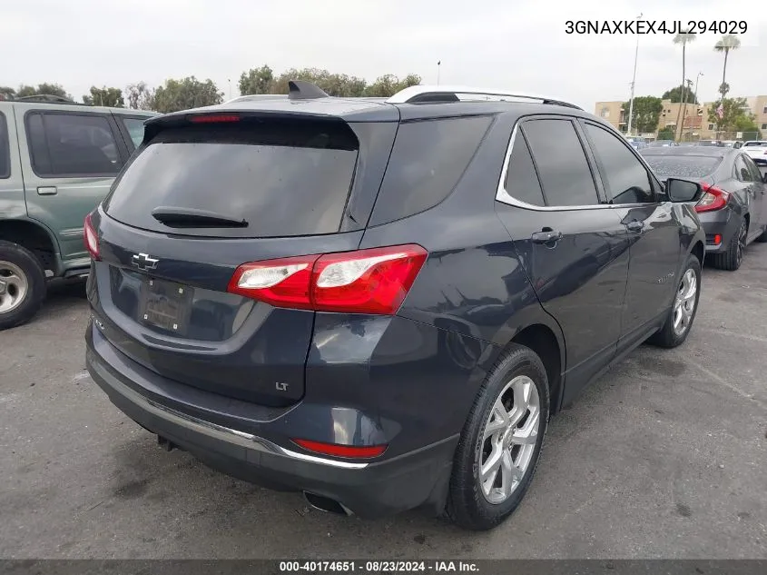 2018 Chevrolet Equinox Lt VIN: 3GNAXKEX4JL294029 Lot: 40786469