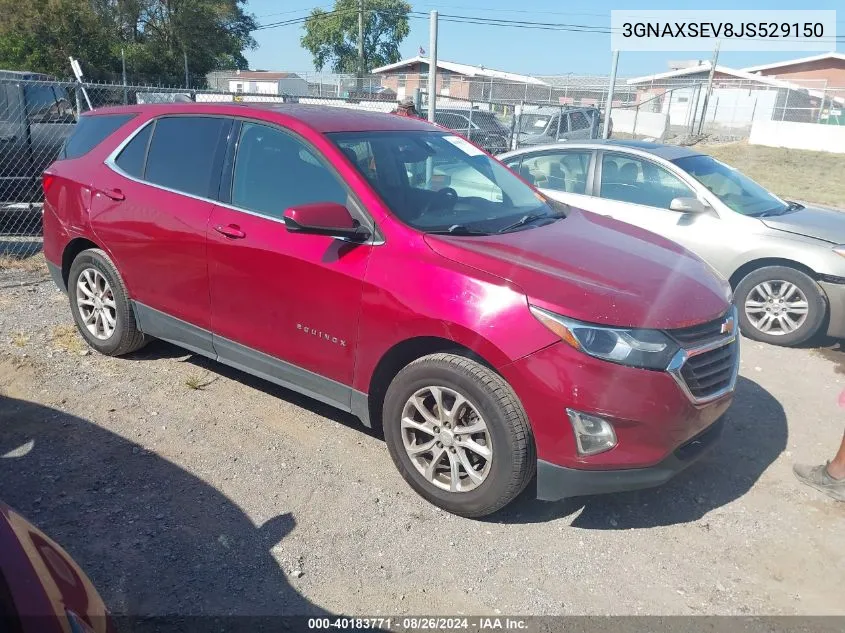 2018 Chevrolet Equinox Lt VIN: 3GNAXSEV8JS529150 Lot: 40183771