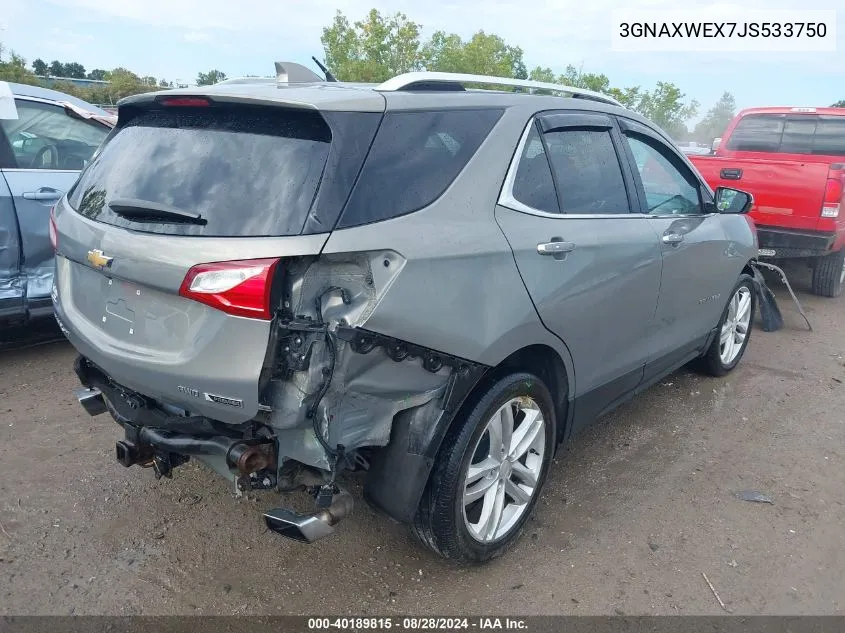 2018 Chevrolet Equinox Premier VIN: 3GNAXWEX7JS533750 Lot: 40189815