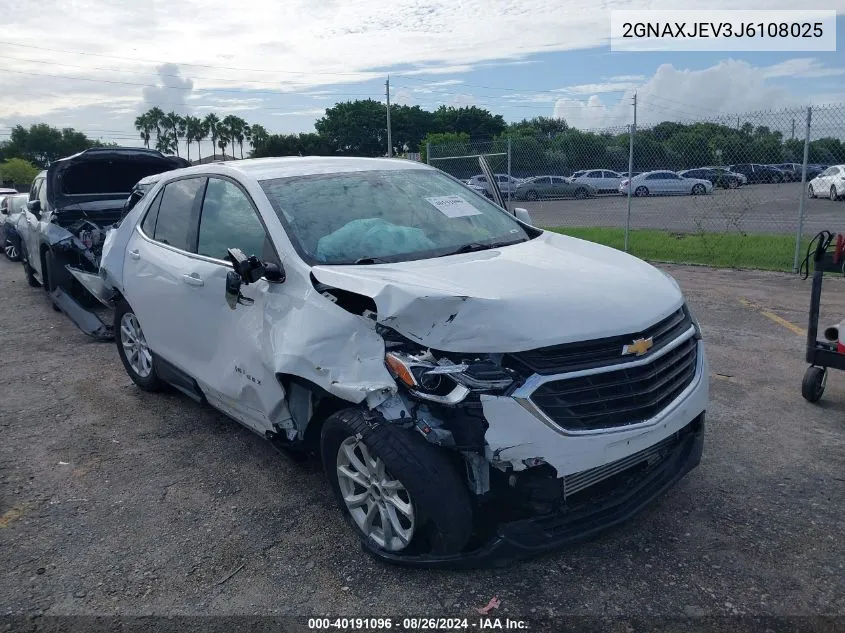 2018 Chevrolet Equinox Lt VIN: 2GNAXJEV3J6108025 Lot: 40191096