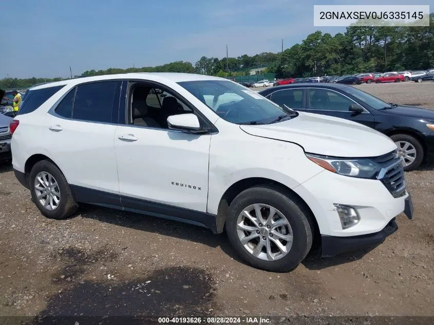 2018 Chevrolet Equinox Lt VIN: 2GNAXSEV0J6335145 Lot: 40193626