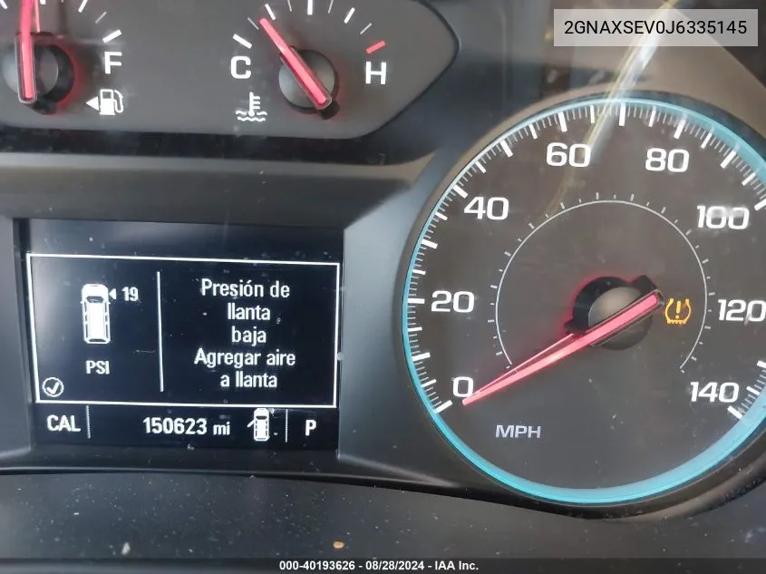 2GNAXSEV0J6335145 2018 Chevrolet Equinox Lt