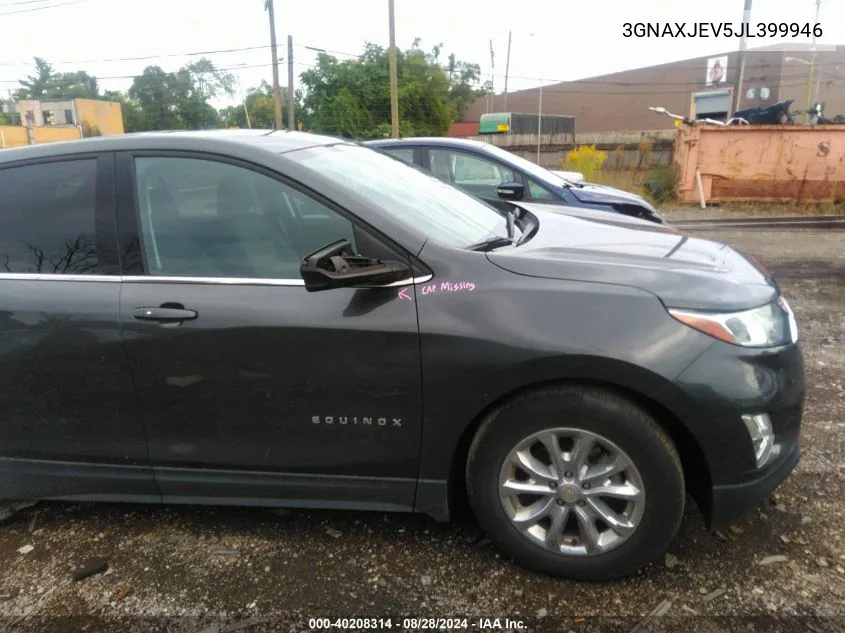 2018 Chevrolet Equinox Lt VIN: 3GNAXJEV5JL399946 Lot: 40208314