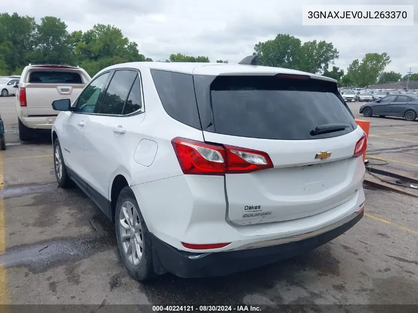 2018 Chevrolet Equinox Lt VIN: 3GNAXJEV0JL263370 Lot: 40224121