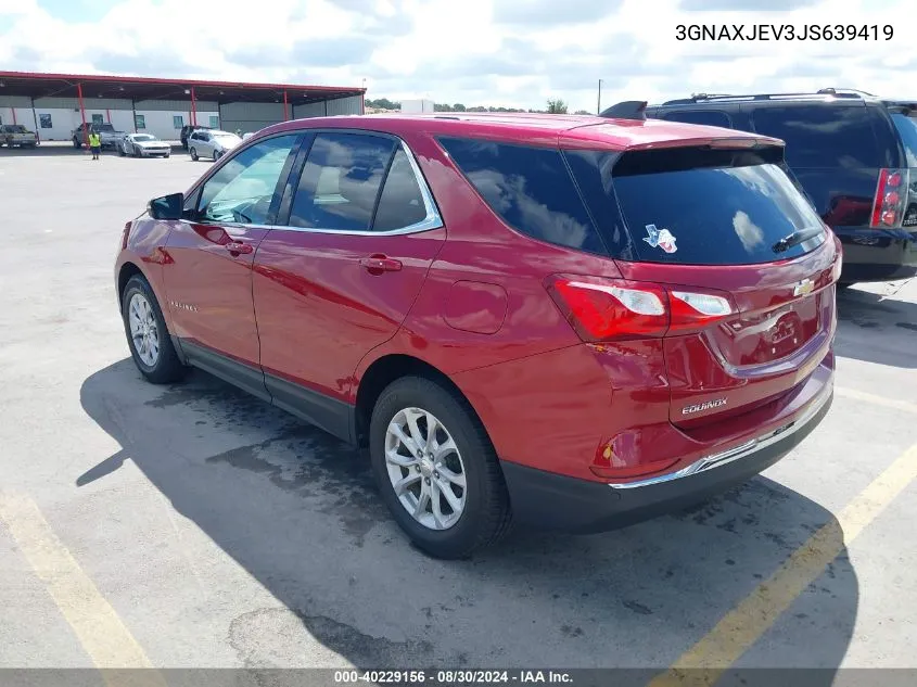 2018 Chevrolet Equinox Lt VIN: 3GNAXJEV3JS639419 Lot: 40229156