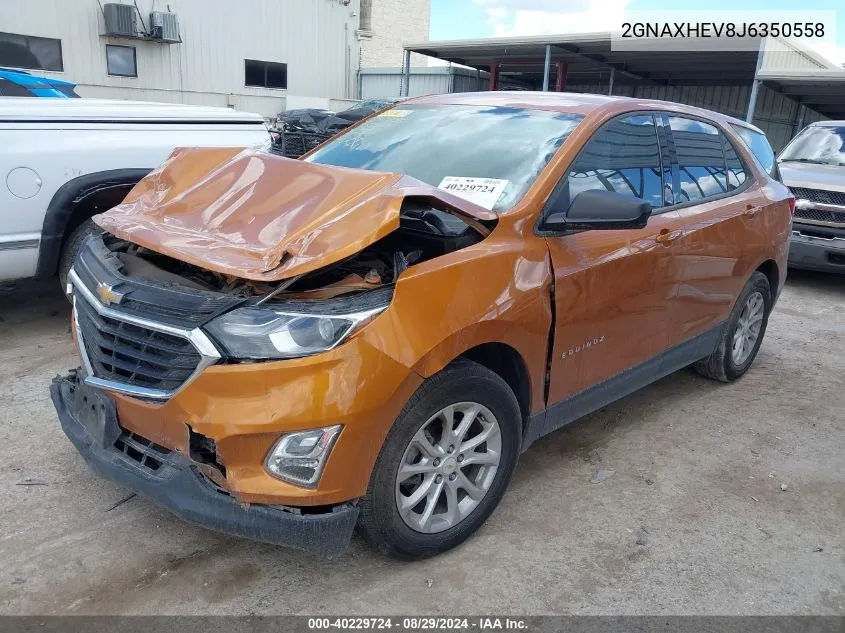 2018 Chevrolet Equinox Ls VIN: 2GNAXHEV8J6350558 Lot: 40229724