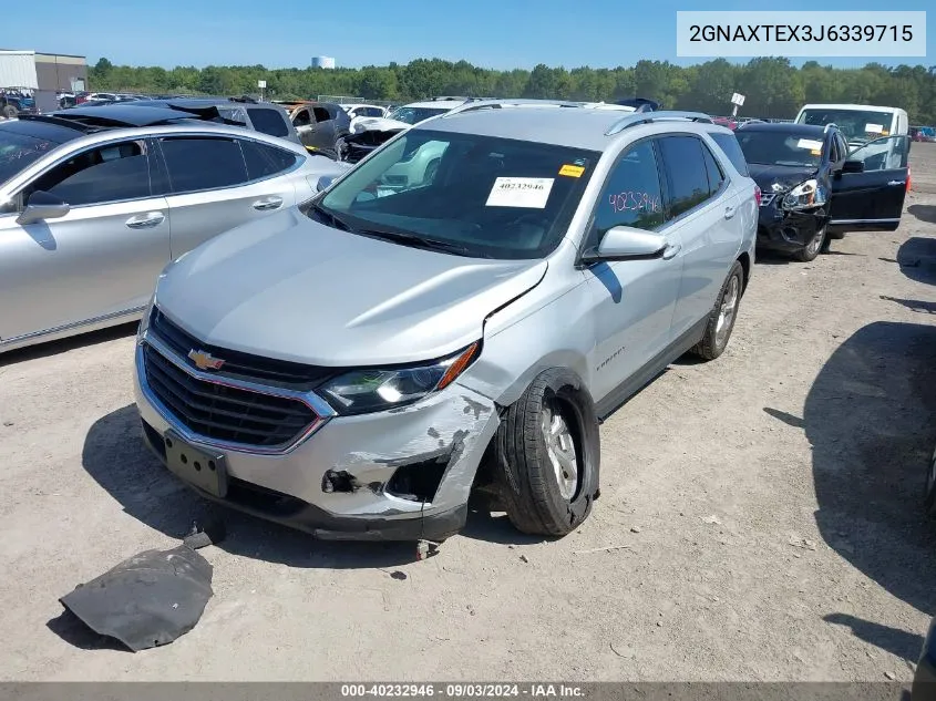 2018 Chevrolet Equinox Lt VIN: 2GNAXTEX3J6339715 Lot: 40232946