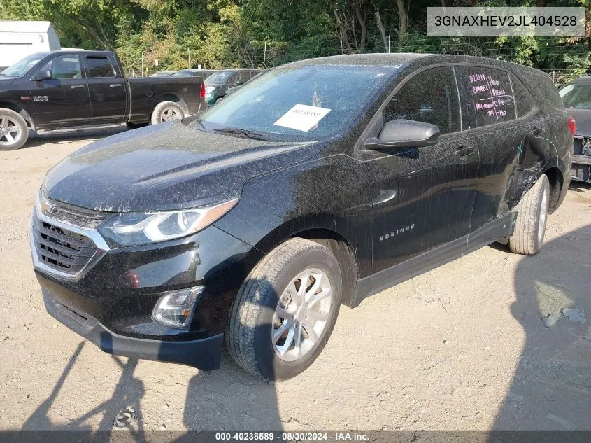 2018 Chevrolet Equinox Ls VIN: 3GNAXHEV2JL404528 Lot: 40238589