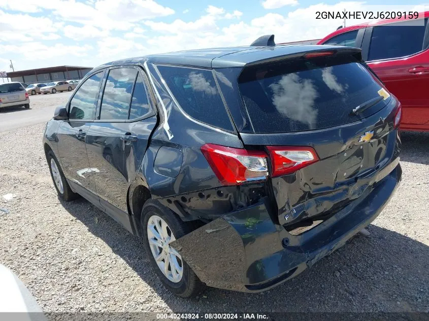 2018 Chevrolet Equinox Ls VIN: 2GNAXHEV2J6209159 Lot: 40243924