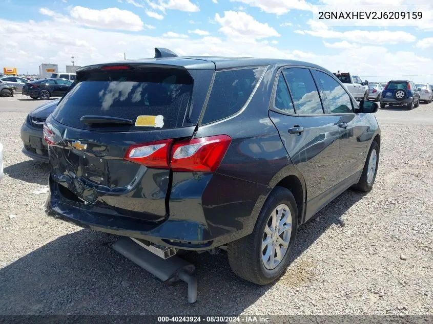 2018 Chevrolet Equinox Ls VIN: 2GNAXHEV2J6209159 Lot: 40243924