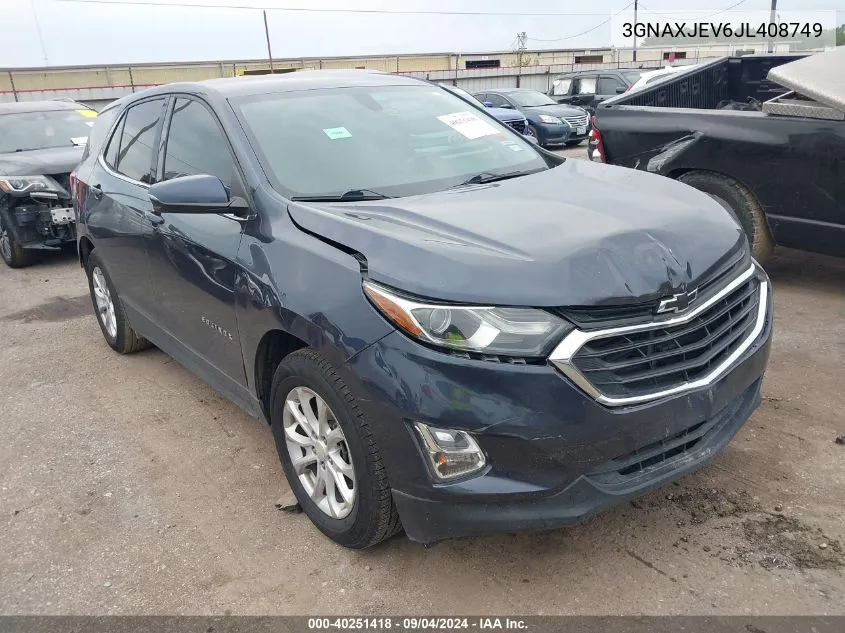 3GNAXJEV6JL408749 2018 Chevrolet Equinox Lt