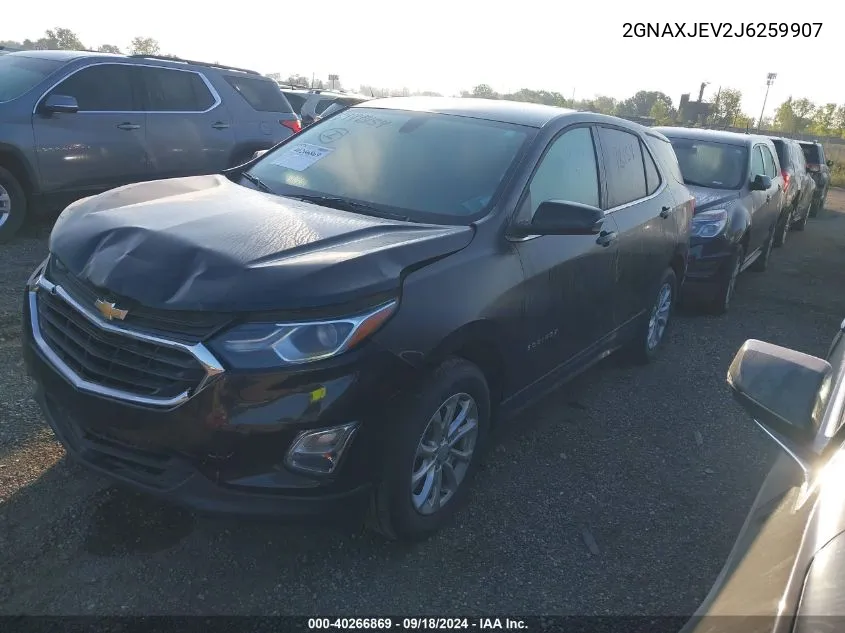 2018 Chevrolet Equinox Lt VIN: 2GNAXJEV2J6259907 Lot: 40266869