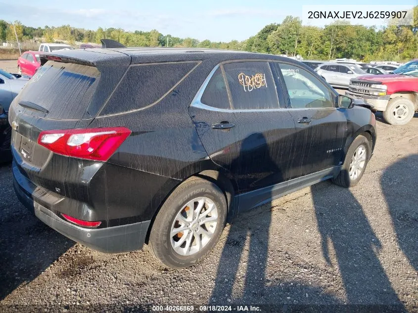 2018 Chevrolet Equinox Lt VIN: 2GNAXJEV2J6259907 Lot: 40266869