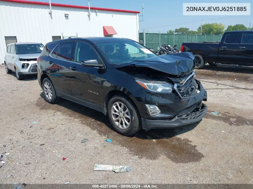 2018 Chevrolet Equinox Lt VIN: 2GNAXJEV0J6251885 Lot: 40273406