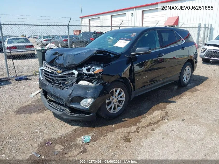 2018 Chevrolet Equinox Lt VIN: 2GNAXJEV0J6251885 Lot: 40273406