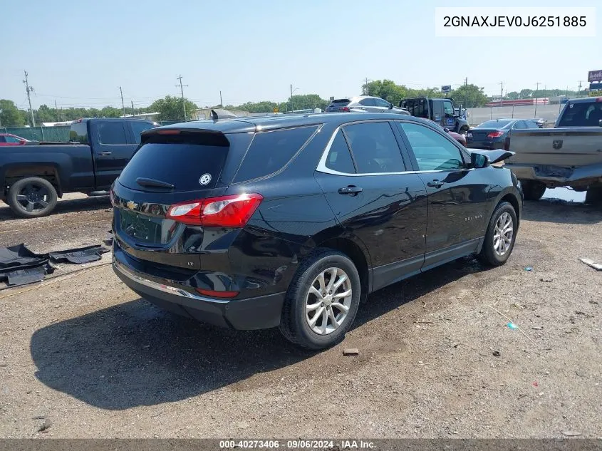 2018 Chevrolet Equinox Lt VIN: 2GNAXJEV0J6251885 Lot: 40273406