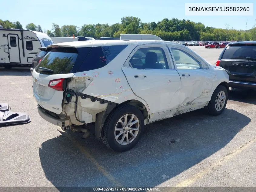 2018 Chevrolet Equinox Lt VIN: 3GNAXSEV5JS582260 Lot: 40274277