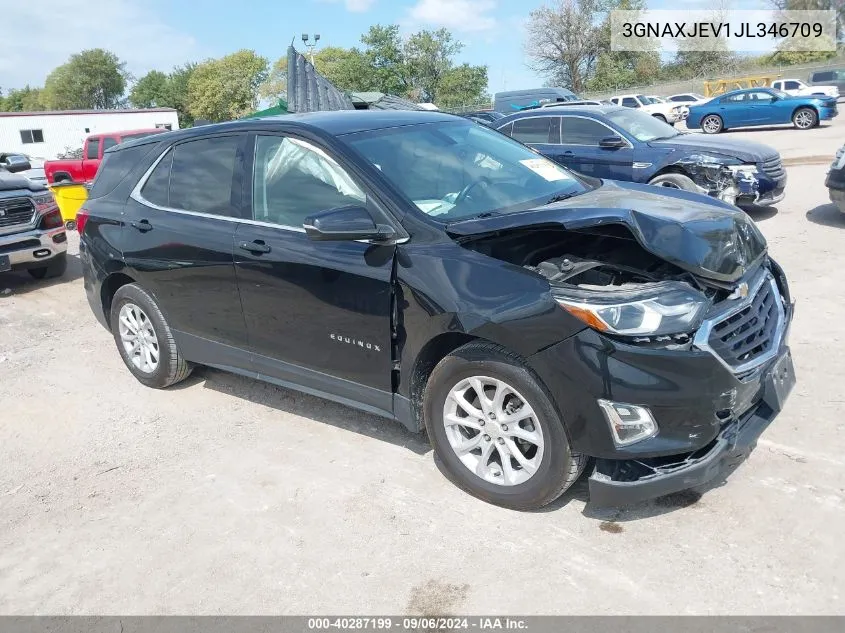 2018 Chevrolet Equinox Lt VIN: 3GNAXJEV1JL346709 Lot: 40287199