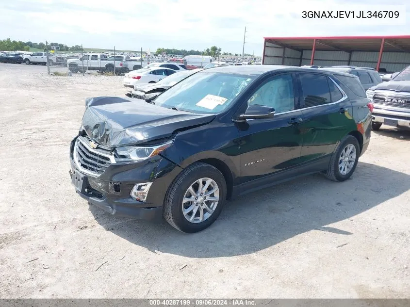 2018 Chevrolet Equinox Lt VIN: 3GNAXJEV1JL346709 Lot: 40287199