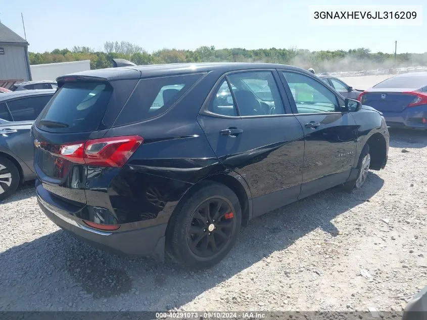 3GNAXHEV6JL316209 2018 Chevrolet Equinox Ls