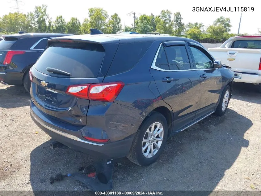 2018 Chevrolet Equinox Lt VIN: 3GNAXJEV4JL115819 Lot: 40301188