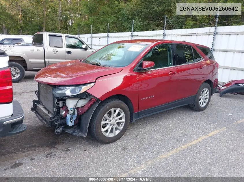 2018 Chevrolet Equinox Lt VIN: 2GNAXSEV0J6260642 Lot: 40307498