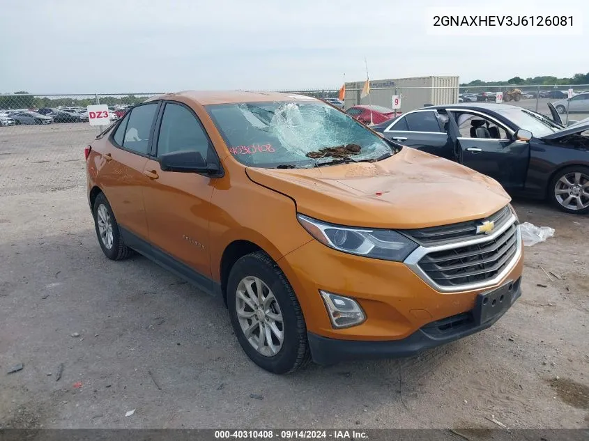 2018 Chevrolet Equinox Ls VIN: 2GNAXHEV3J6126081 Lot: 40310408