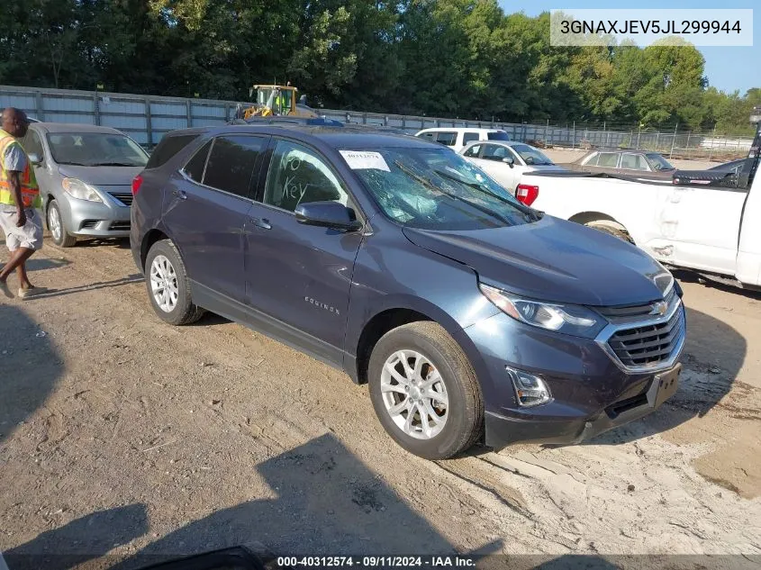 2018 Chevrolet Equinox Lt VIN: 3GNAXJEV5JL299944 Lot: 40312574