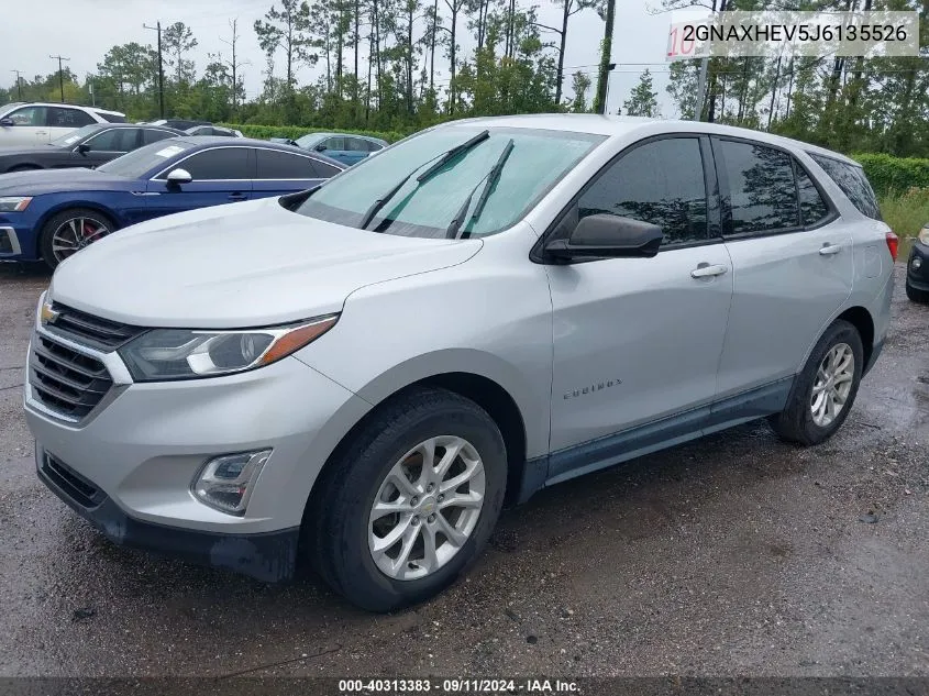 2018 Chevrolet Equinox Ls VIN: 2GNAXHEV5J6135526 Lot: 40313383