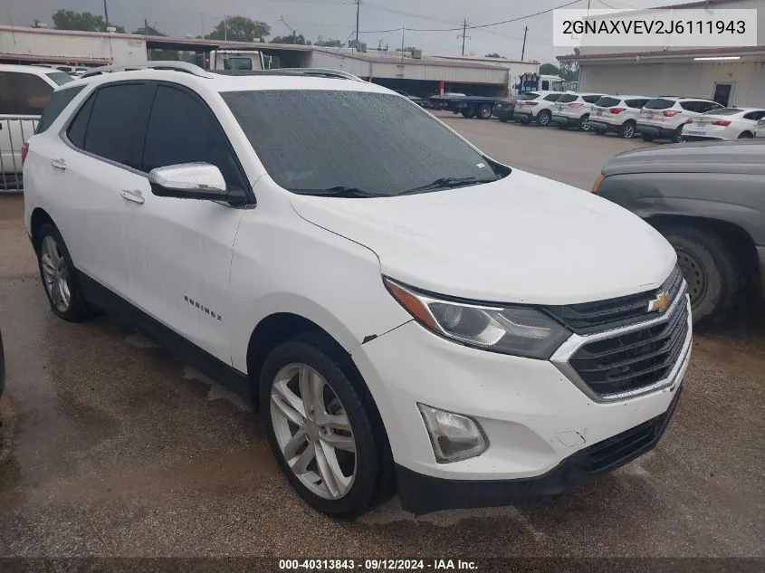 2018 Chevrolet Equinox Premier VIN: 2GNAXVEV2J6111943 Lot: 40313843