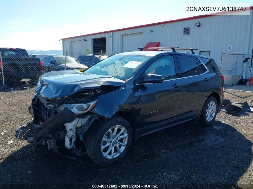 2018 Chevrolet Equinox Lt VIN: 2GNAXSEV7J6138747 Lot: 40317602