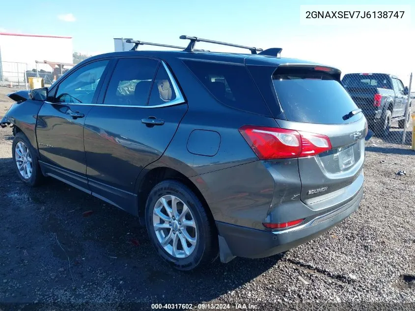 2018 Chevrolet Equinox Lt VIN: 2GNAXSEV7J6138747 Lot: 40317602